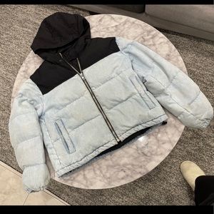 Alexander want denim puffer jacket size xs